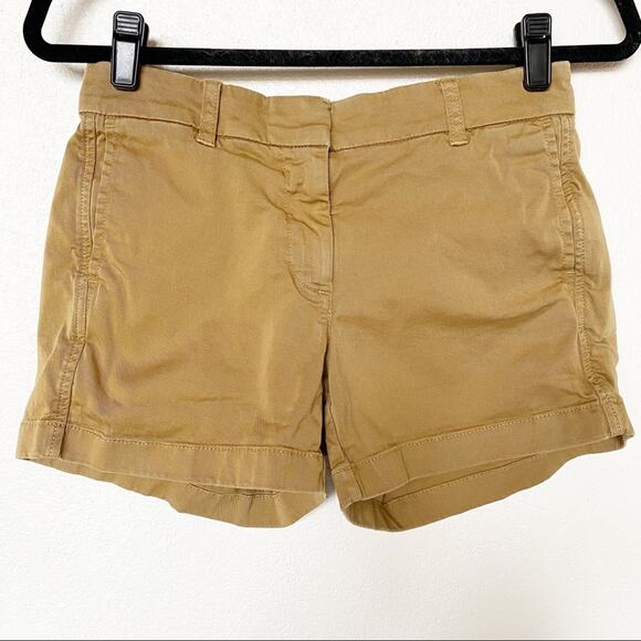 J. Crew 4" Stretch Chino Shorts Camel Size 0 - Picture 1 of 7